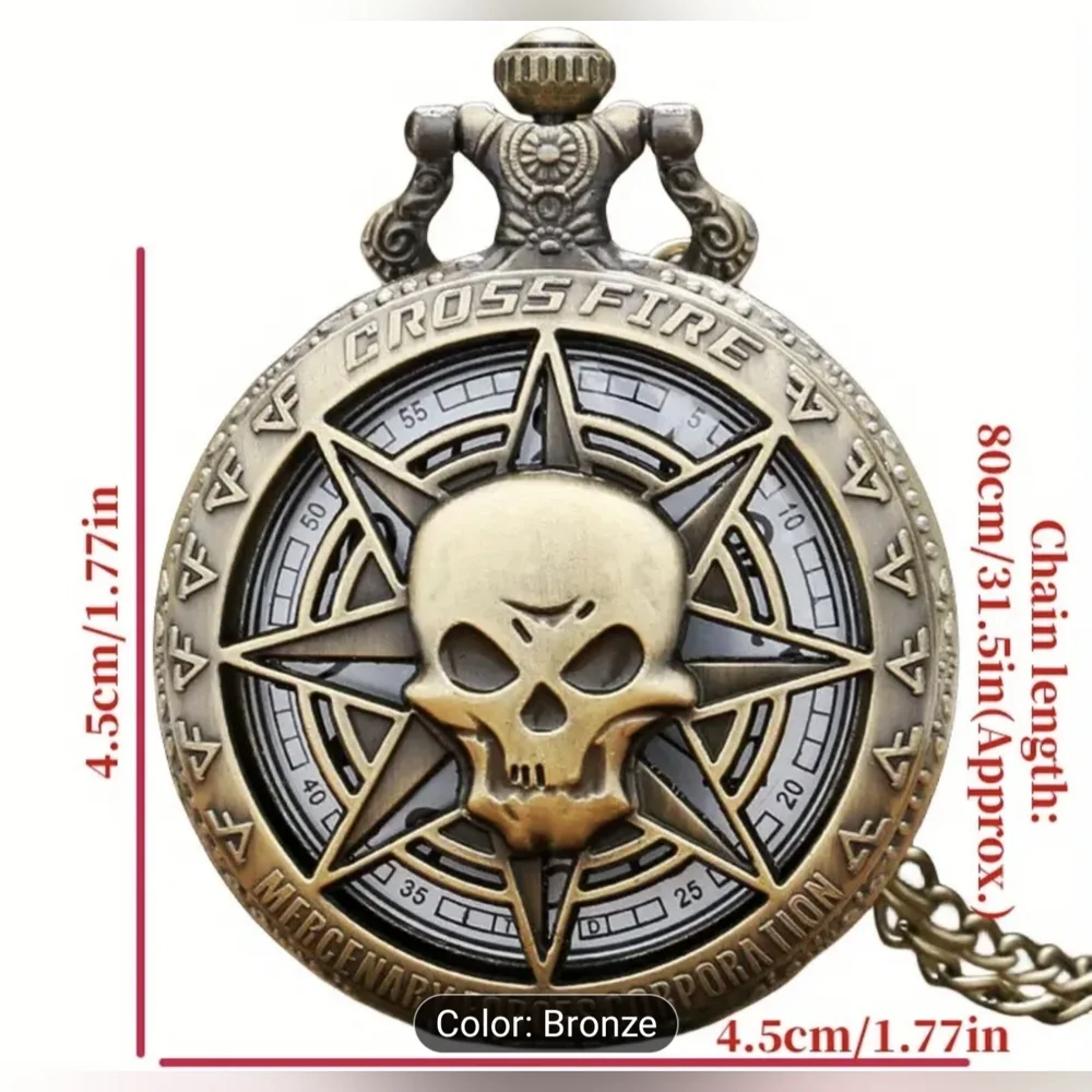 New Bronze Skull Pocket Watch, T1MISB4B